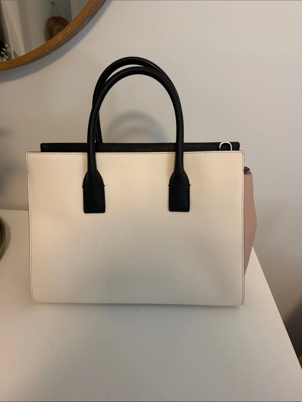 kate spade Black and Cream Colorblock Structured Satchel